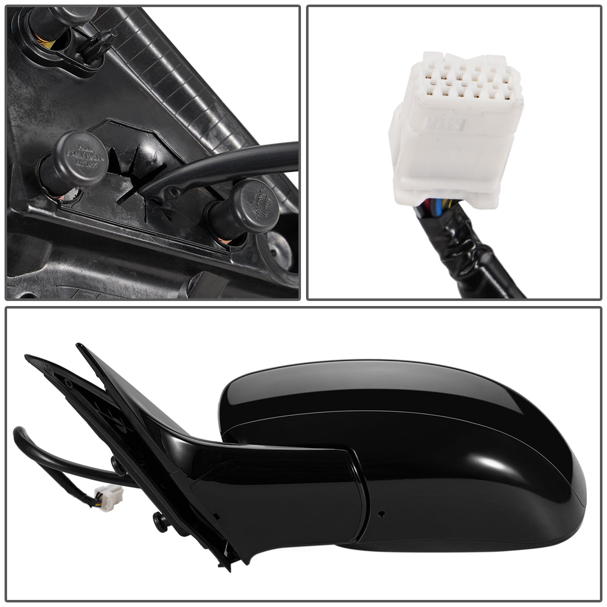 RETROVISOR MIRROR - OEM - 09-13 INFINITI G37 2/4-DR - POWERED - HEATED - W/ MEMORY - FOLDING - BLACK MATERIAL - LEFT