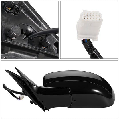 RETROVISOR MIRROR - OEM - 09-13 INFINITI G37 2/4-DR - POWERED - HEATED - W/ MEMORY - FOLDING - BLACK MATERIAL - LEFT