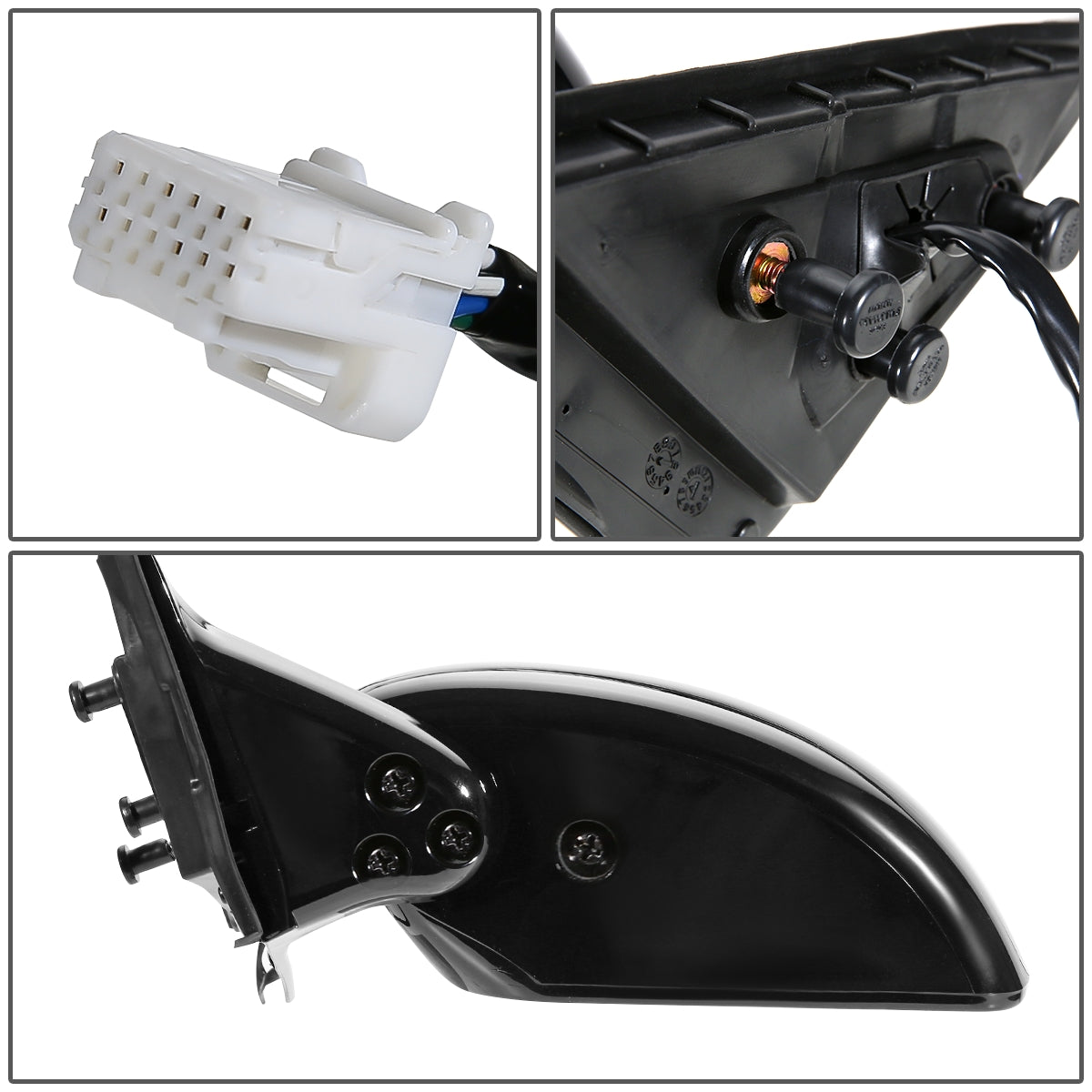 RETROVISOR MIRROR - OEM - 06-10 INFINITI M34, M45 - POWERED - HEATED - W/ MEMORY - FOLDING - BLACK MATERIAL - LEFT