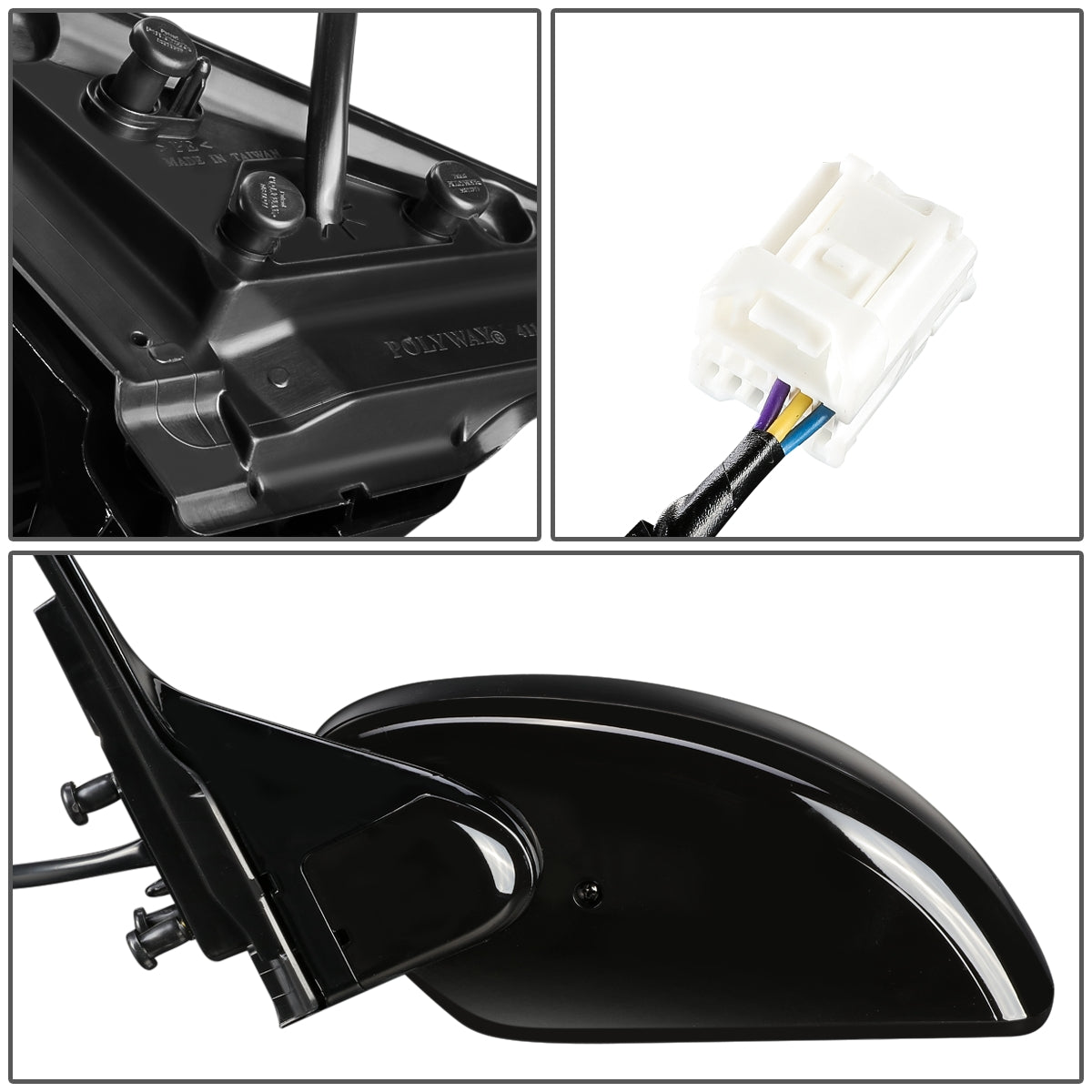 RETROVISOR MIRROR - OEM - 07-08 INFINITI G 35 SEDAN - POWERED - TEXTURED - BLACK - LEFT