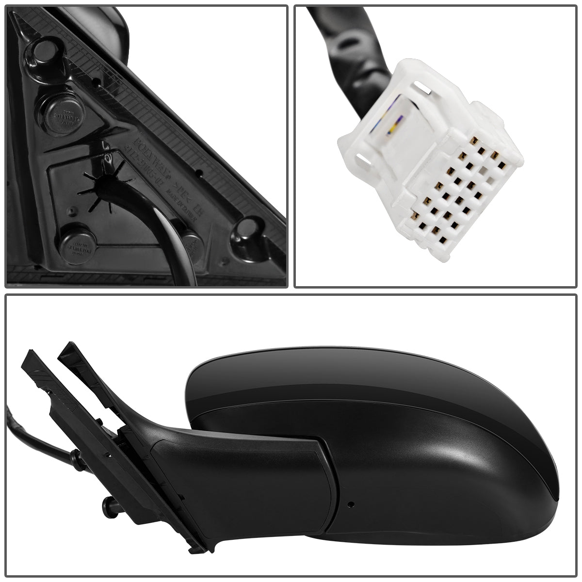 RETROVISOR MIRROR - OEM - 09-13 INFINITI G37 2/4-DR - POWERED - HEATED - W/ MEMORY - POWER FOLDING - BLACK MATERIAL - LEFT