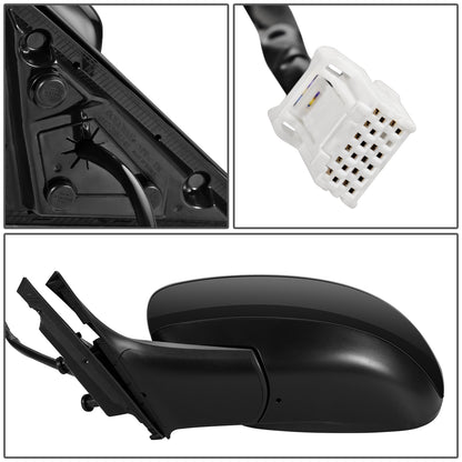 RETROVISOR MIRROR - OEM - 09-13 INFINITI G37 2/4-DR - POWERED - HEATED - W/ MEMORY - POWER FOLDING - BLACK MATERIAL - LEFT