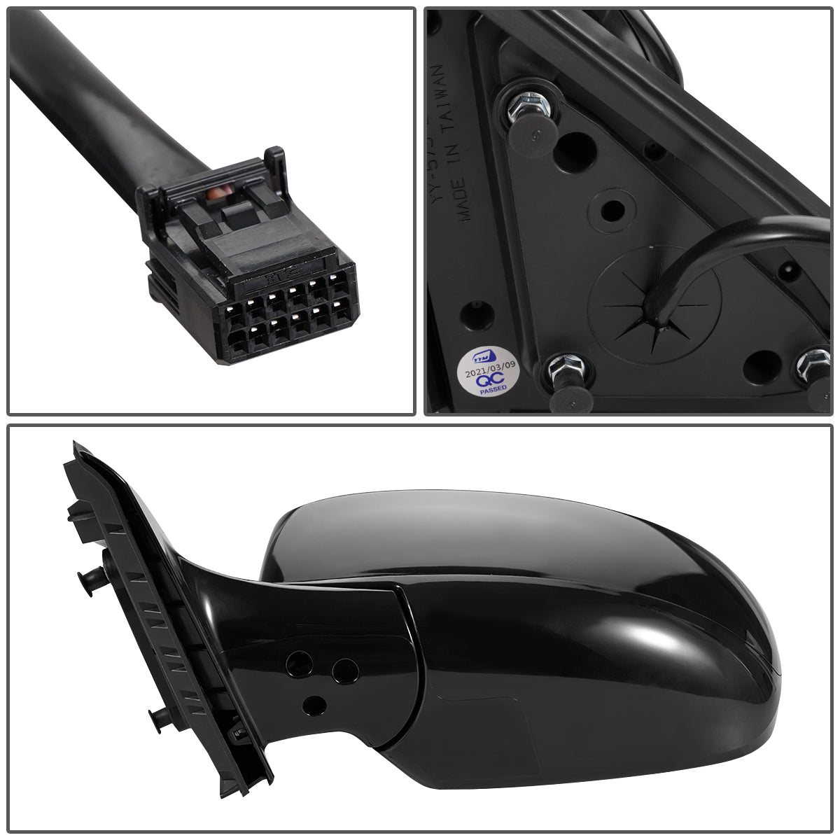 RETROVISOR MIRROR - OEM - 13-15 INFINITI JX35, QX60 - POWERED - HEATED - W/ MEMORY - POWER FOLDING - BLACK MATERIAL - LEFT