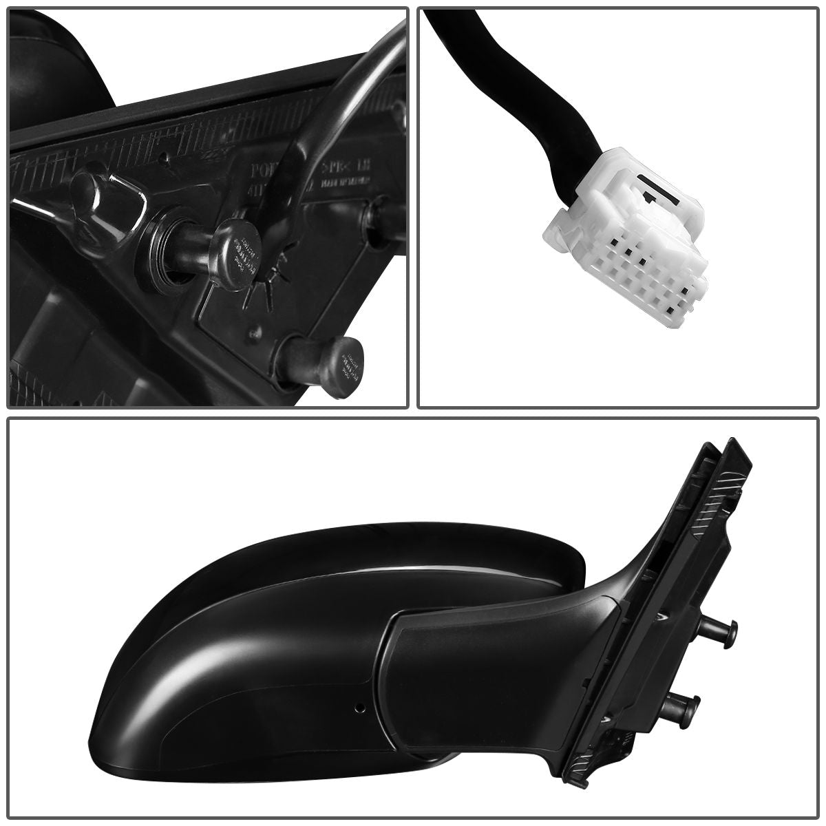 RETROVISOR MIRROR - OEM - 09-10 INFINITI G37 CONVERTIBLE - POWERED - HEATED - TEXTURED - BLACK - RIGHT