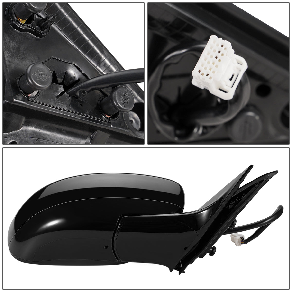 RETROVISOR MIRROR - OEM - 09-13 INFINITI G37 2/4-DR - POWERED - HEATED - FOLDING - BLACK MATERIAL - RIGHT