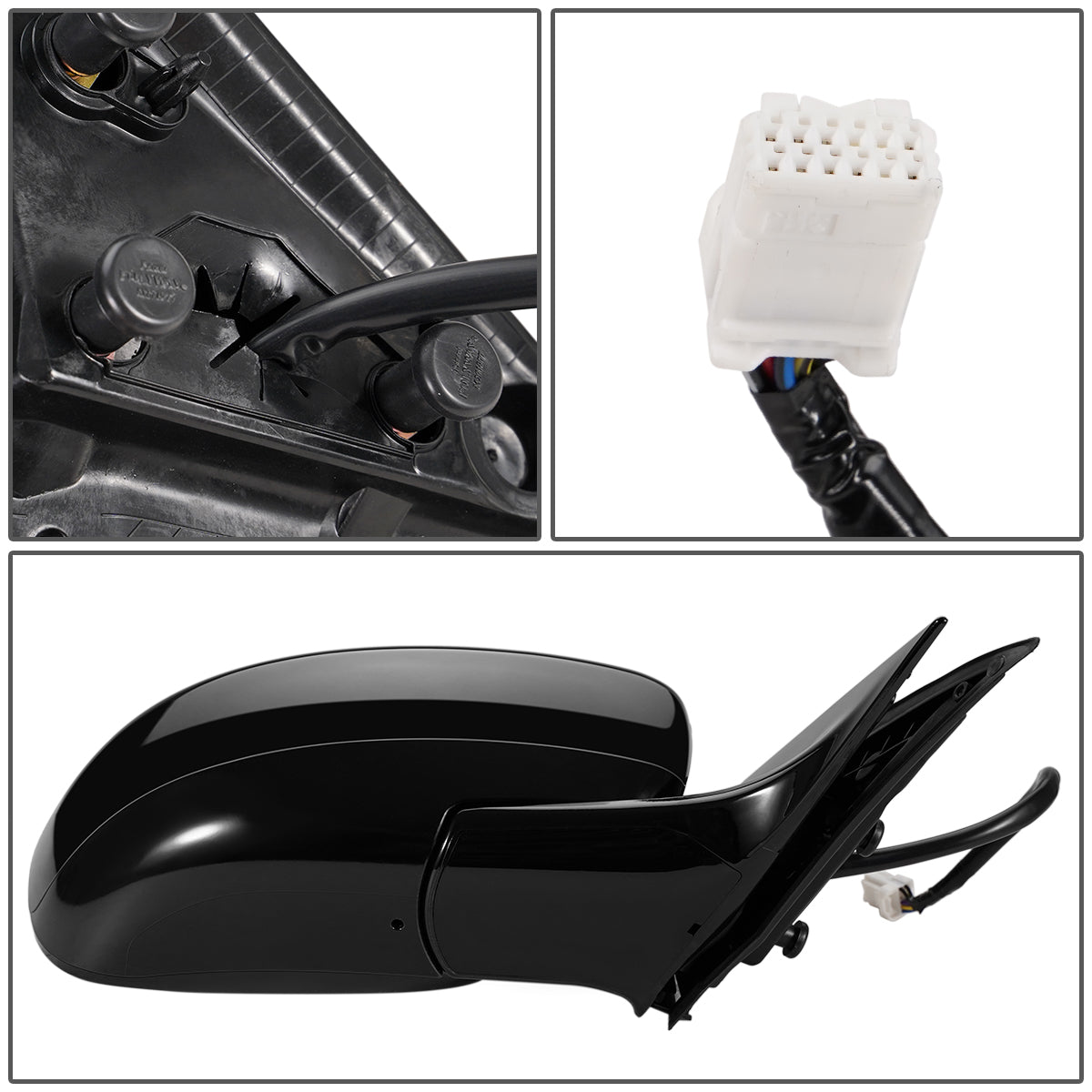 RETROVISOR MIRROR - OEM - 09-13 INFINITI G37 2/4-DR - POWERED - HEATED - W/ MEMORY - FOLDING - BLACK MATERIAL - RIGHT