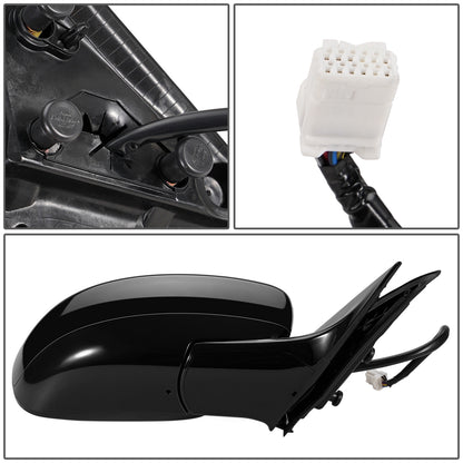 RETROVISOR MIRROR - OEM - 09-13 INFINITI G37 2/4-DR - POWERED - HEATED - W/ MEMORY - FOLDING - BLACK MATERIAL - RIGHT