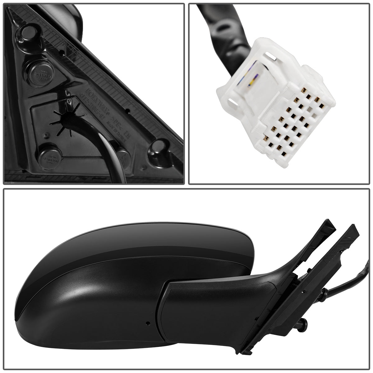 RETROVISOR MIRROR - OEM - 09-13 INFINITI G37 2/4-DR - POWERED - HEATED - W/ MEMORY - POWER FOLDING - BLACK MATERIAL - RIGHT