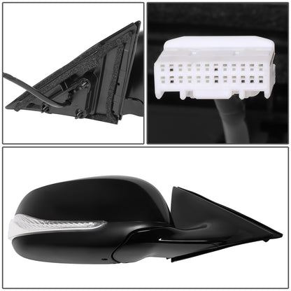 RETROVISOR MIRROR - OE STYLE - INFINITI Q50 14-21 - WITH POWER WITH HEATED WITH SIGNAL - PASSENGER SIDE - PAINT TO MATCH - BLACK