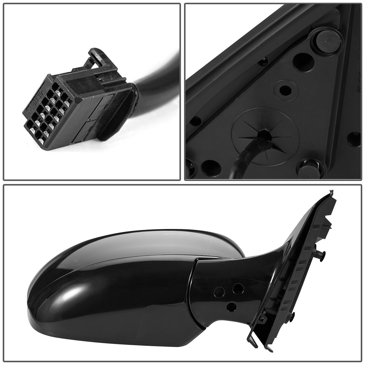 RETROVISOR MIRROR - OEM - 13-15 INFINITI JX35, QX60 - POWERED - HEATED - POWER FOLDING - BLACK MATERIAL - RIGHT