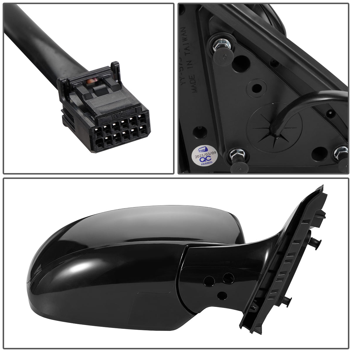 RETROVISOR MIRROR - OEM - 13-15 INFINITI JX35, QX60 - POWERED - HEATED - W/ MEMORY - POWER FOLDING - BLACK MATERIAL - RIGHT