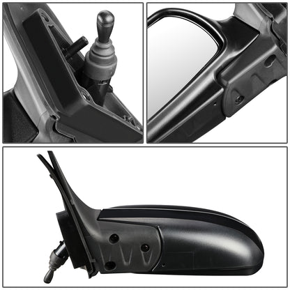 RETROVISOR MIRROR - OEM - 02-04 KIA SPECTRA 1.8L - MANUAL - PAINTABLE - BLACK - LEFT