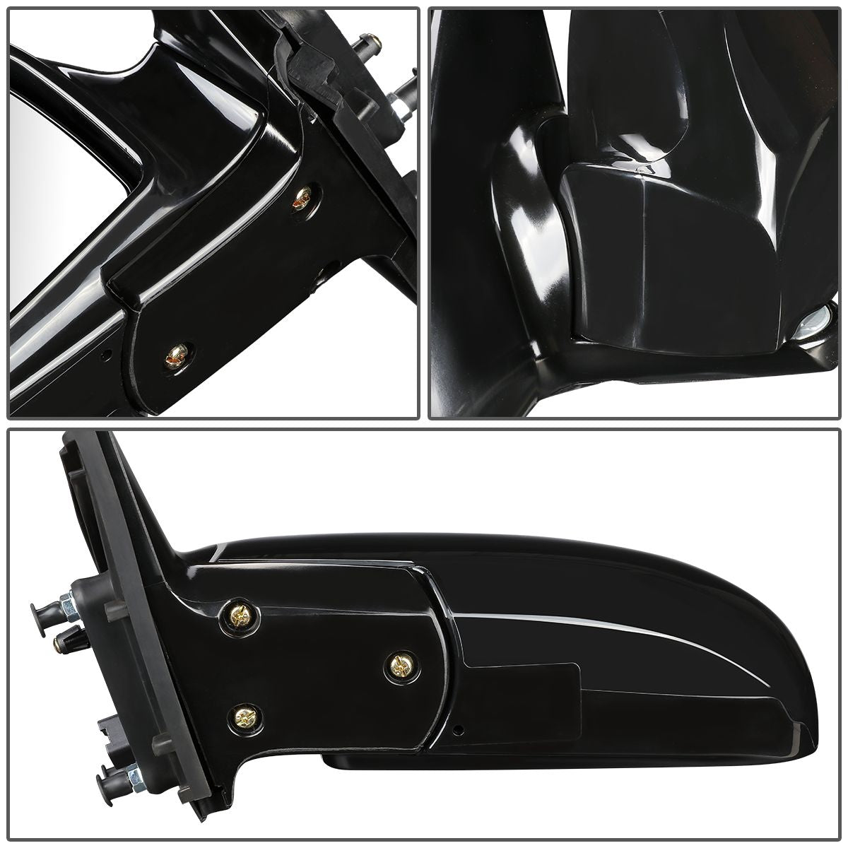 RETROVISOR MIRROR - OEM - 02-04 KIA SPECTRA 1.8L - POWERED - PAINTABLE - BLACK - LEFT