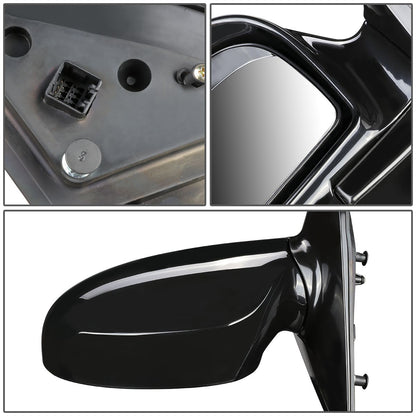 RETROVISOR MIRROR - OEM - 02-04 KIA SPECTRA 1.8L - POWERED - PAINTABLE - BLACK - LEFT