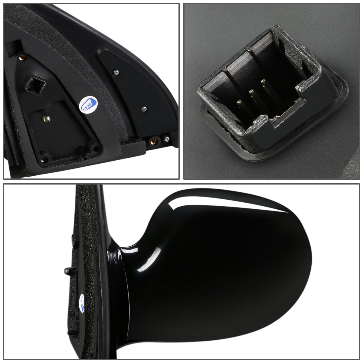 RETROVISOR MIRROR - OEM - 02-05 KIA SEDONA LX - POWERED - PAINTABLE - BLACK - LEFT