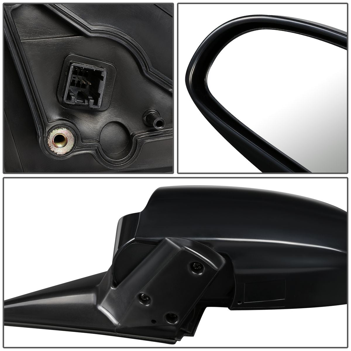 RETROVISOR MIRROR - OEM - 01-06 KIA OPTIMA EX SE - POWERED - HEATED - PAINTABLE - BLACK - LEFT