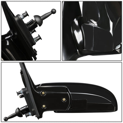 RETROVISOR MIRROR - OEM - 04-09 KIA SPECTRA 2.0L / 05-09 KIA SPECTRA5 - MANUAL - PAINTABLE - BLACK - LEFT