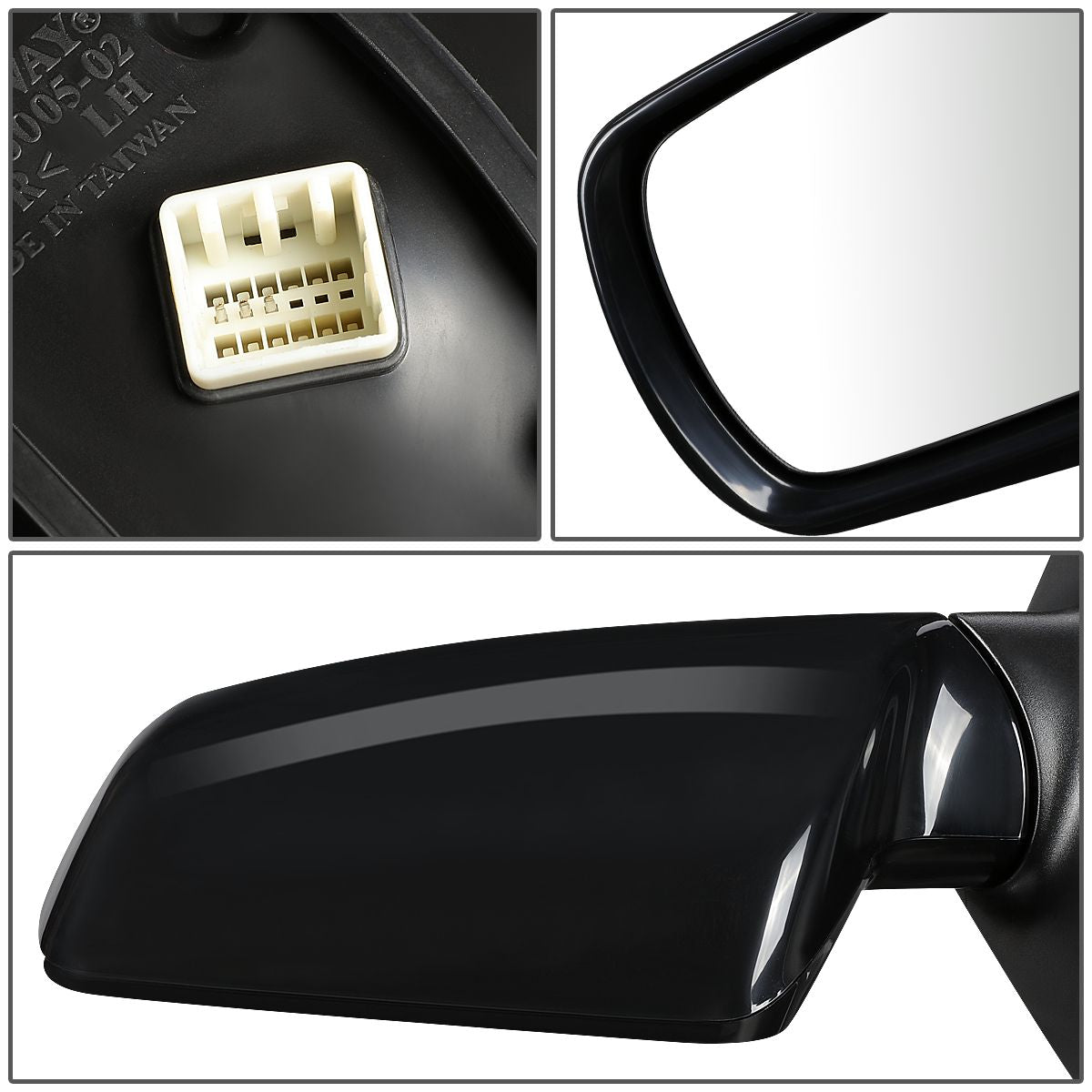 RETROVISOR MIRROR - OEM - 06-09 KIA SEDONA - POWERED - PAINTABLE - BLACK - LEFT