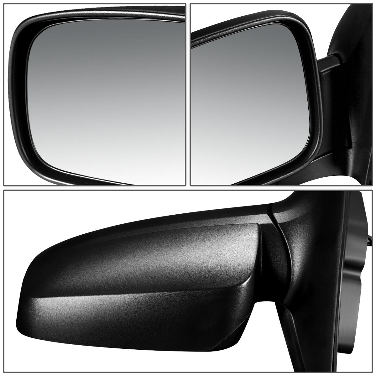 RETROVISOR MIRROR - OEM - 03-09 KIA SORENTO - MANUAL - TEXTURED - BLACK - LEFT