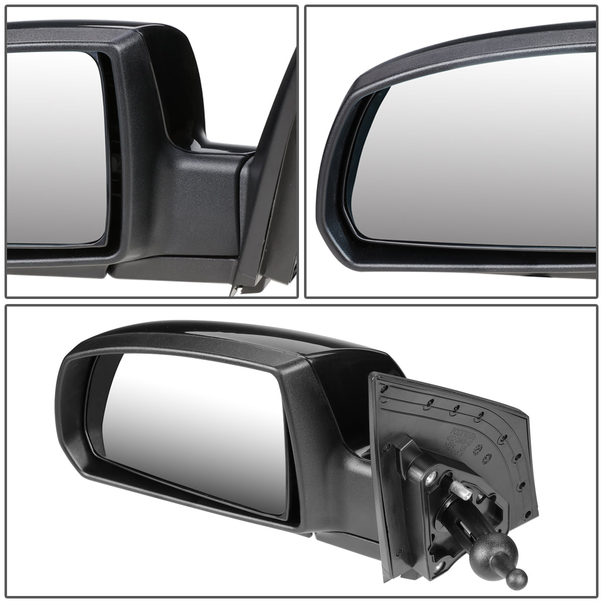 RETROVISOR MIRROR - OEM - 06-09 KIA RIO / 06-09 KIA RIO5 - MANUAL - PAINTABLE - BLACK - LEFT