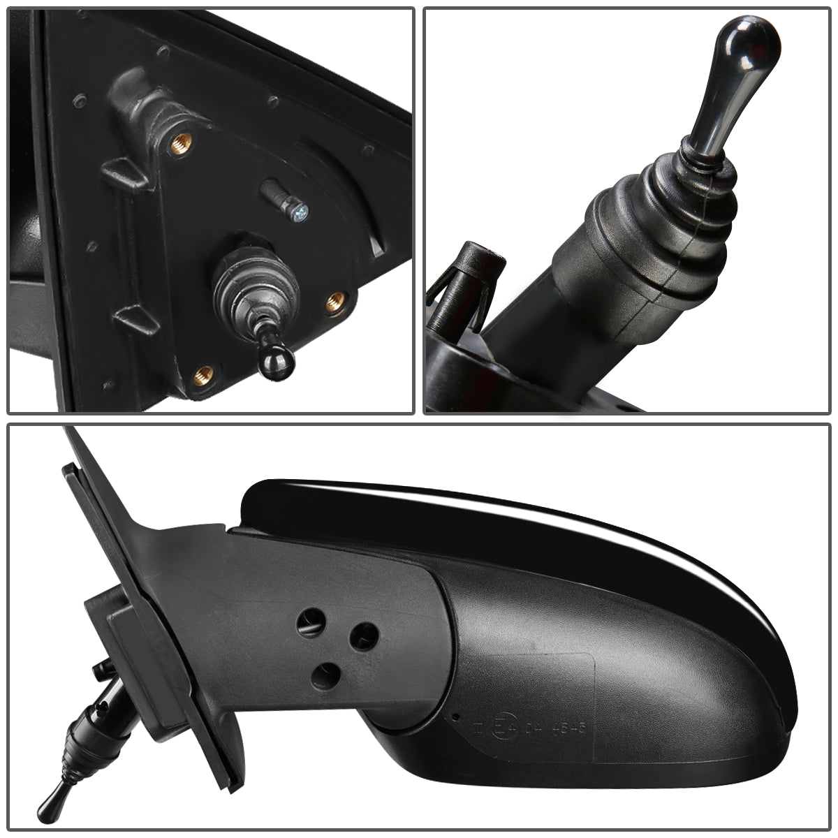 RETROVISOR MIRROR - OEM - 10-13 KIA FORTE - MANUAL - PAINTABLE - BLACK - LEFT