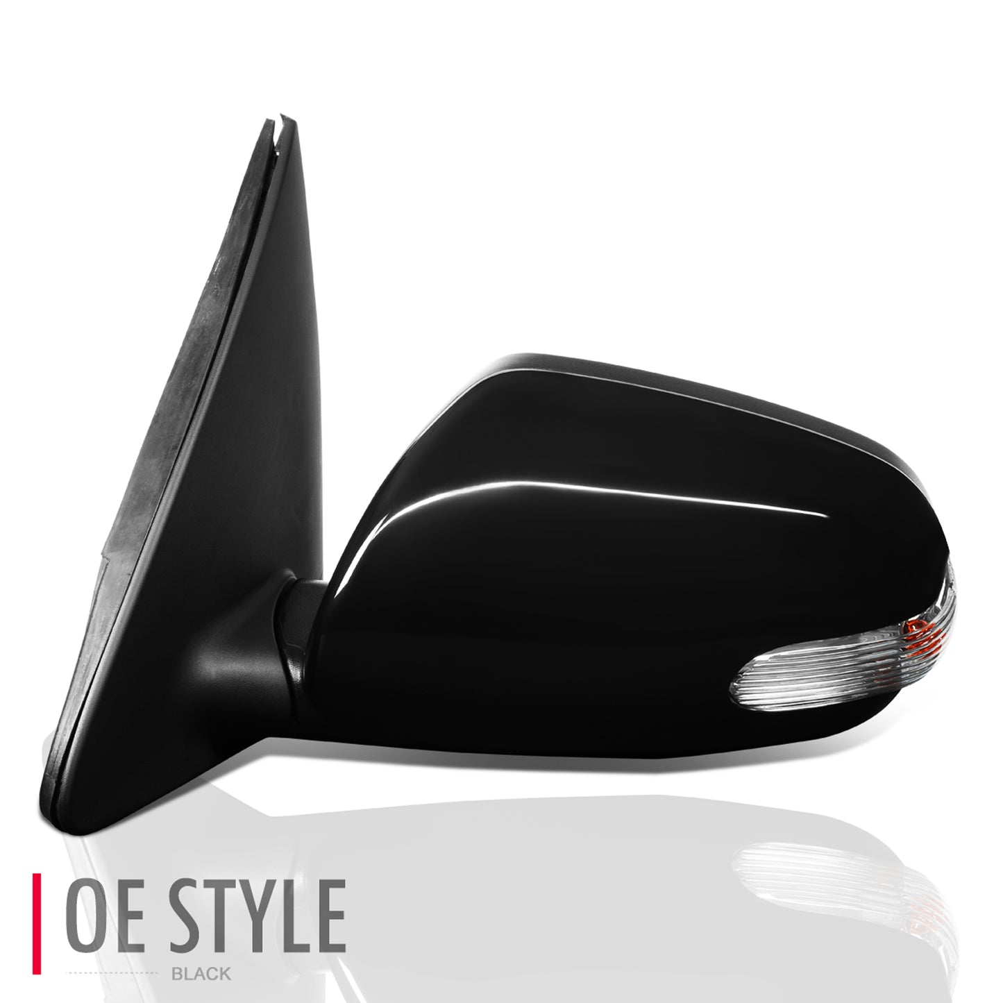 RETROVISOR MIRROR - OEM - 10-13 KIA FORTE - POWERED - HEATED - TEXTURED - BLACK - LEFT