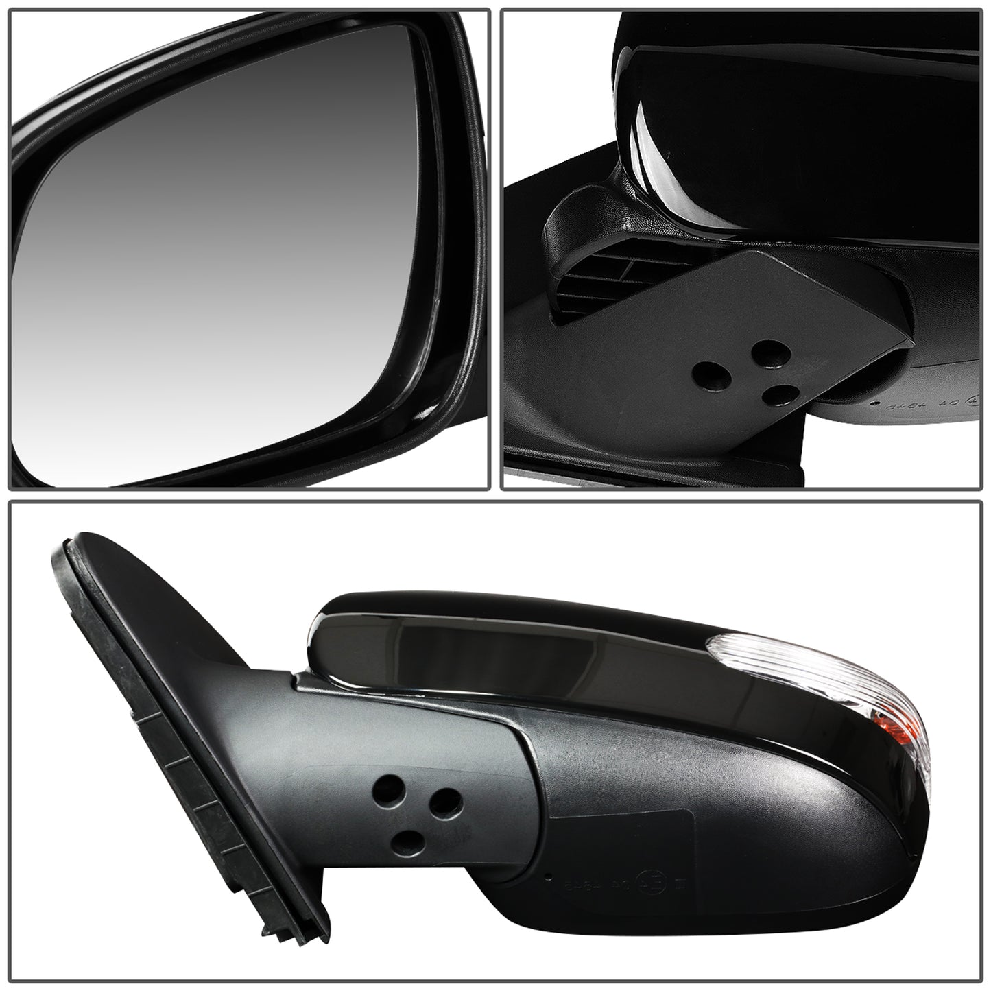 RETROVISOR MIRROR - OEM - 10-13 KIA FORTE - POWERED - HEATED - TEXTURED - BLACK - LEFT