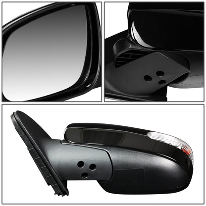 RETROVISOR MIRROR - OEM - 10-13 KIA FORTE - POWERED - HEATED - TEXTURED - BLACK - LEFT