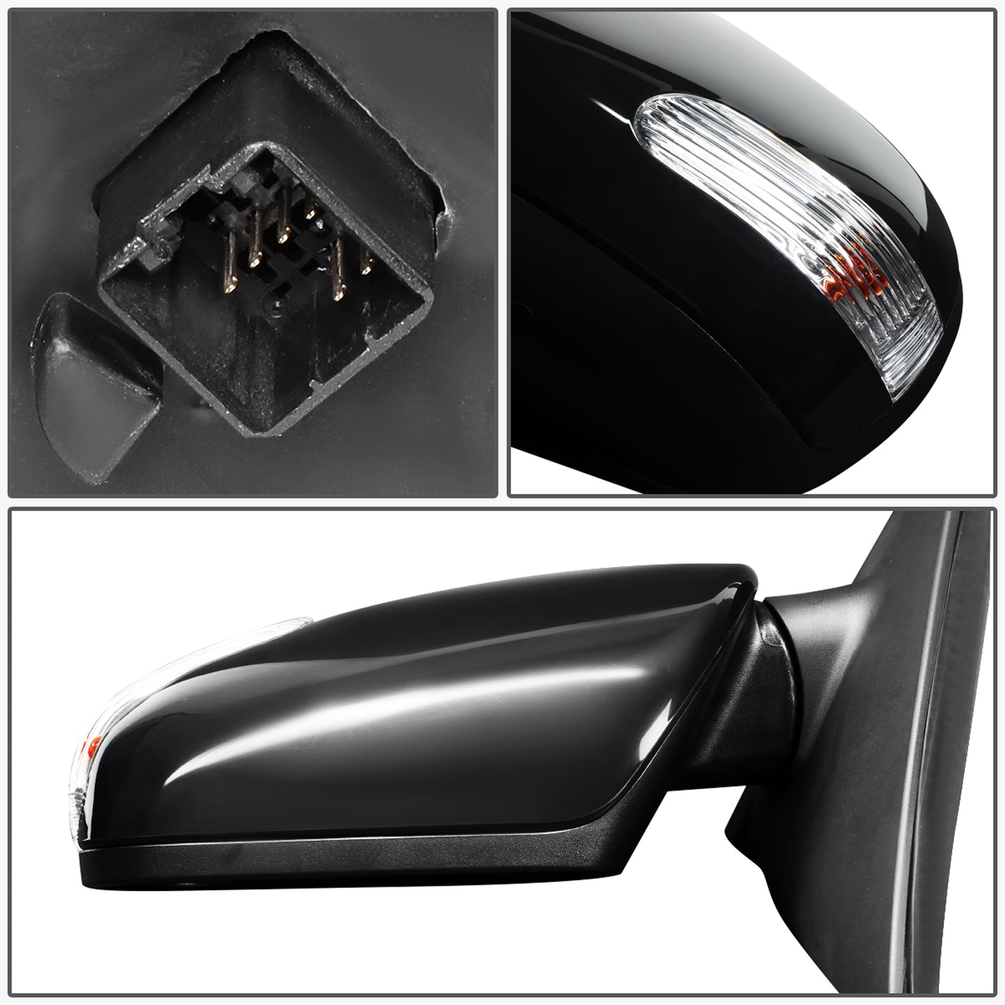 RETROVISOR MIRROR - OEM - 10-13 KIA FORTE - POWERED - HEATED - TEXTURED - BLACK - LEFT