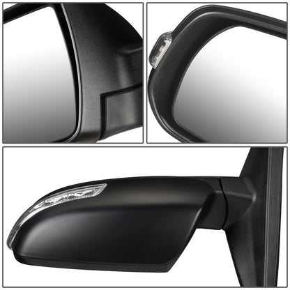 RETROVISOR MIRROR - OEM - 11-13 KIA SORENTO - POWERED - HEATED - W/ SIGNAL LIGHT - FOLDING - BLACK - LEFT