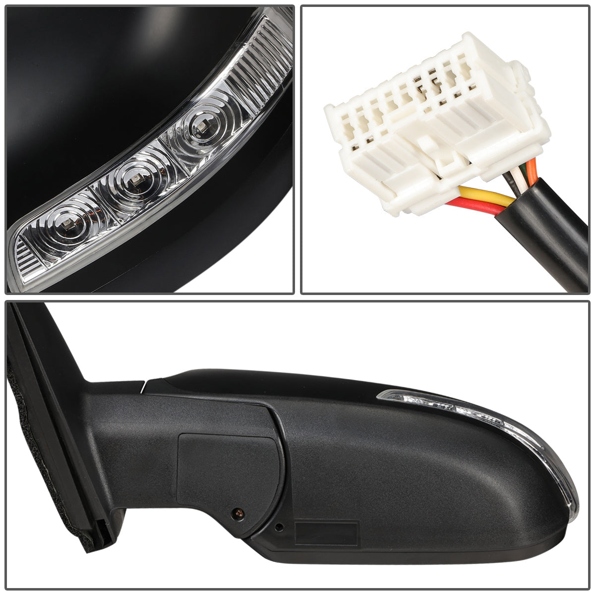 RETROVISOR MIRROR - OEM - 11-13 KIA SORENTO - POWERED - HEATED - W/ SIGNAL LIGHT - FOLDING - BLACK - LEFT