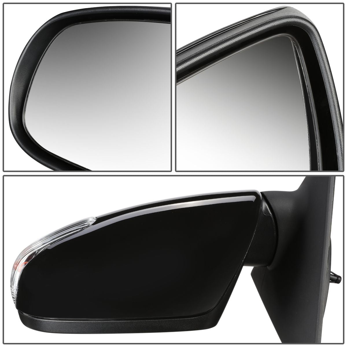 RETROVISOR MIRROR - OEM - 10-13 KIA FORTE KOUP - POWERED - HEATED - TEXTURED - BLACK - LEFT