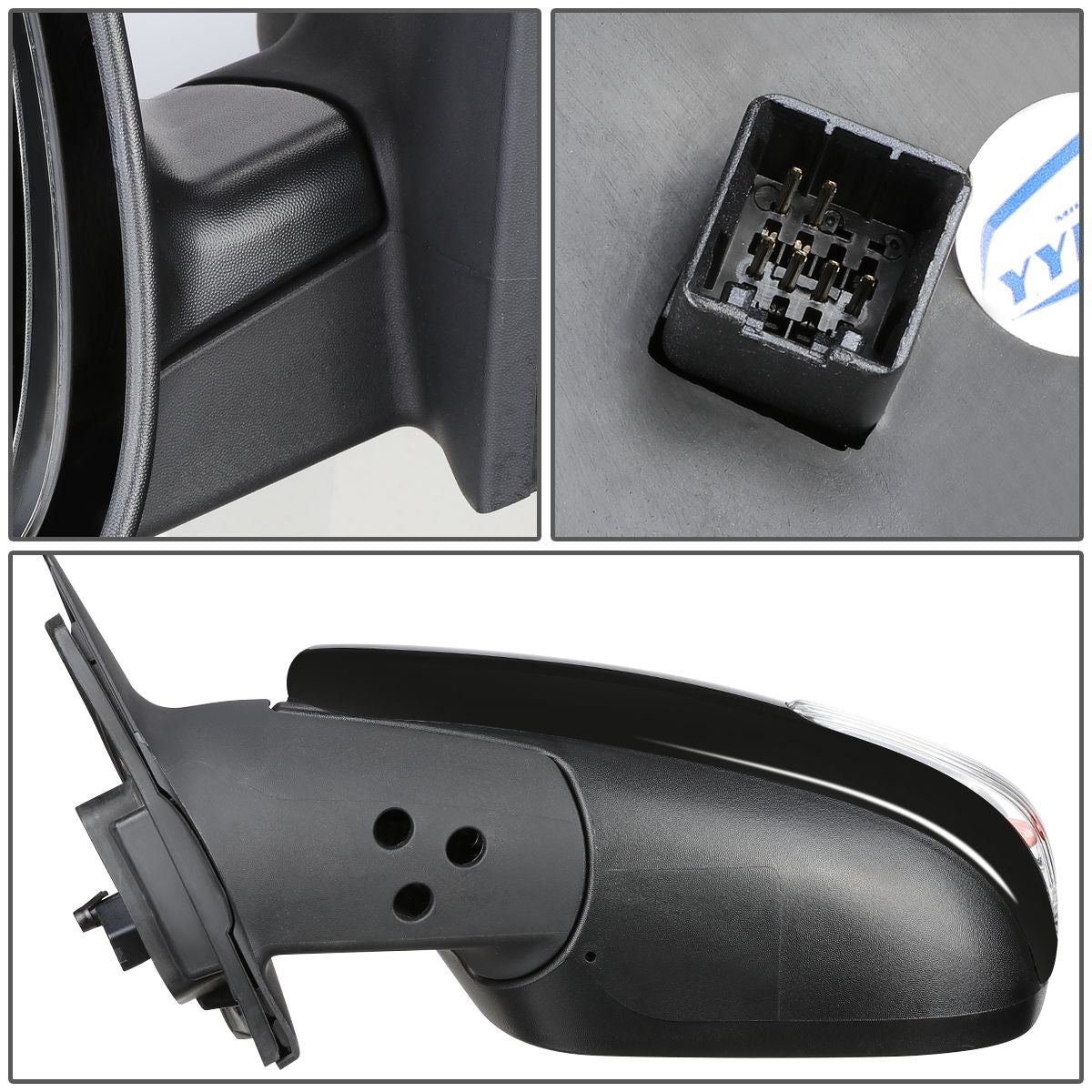 RETROVISOR MIRROR - OEM - 10-13 KIA FORTE KOUP - POWERED - HEATED - TEXTURED - BLACK - LEFT