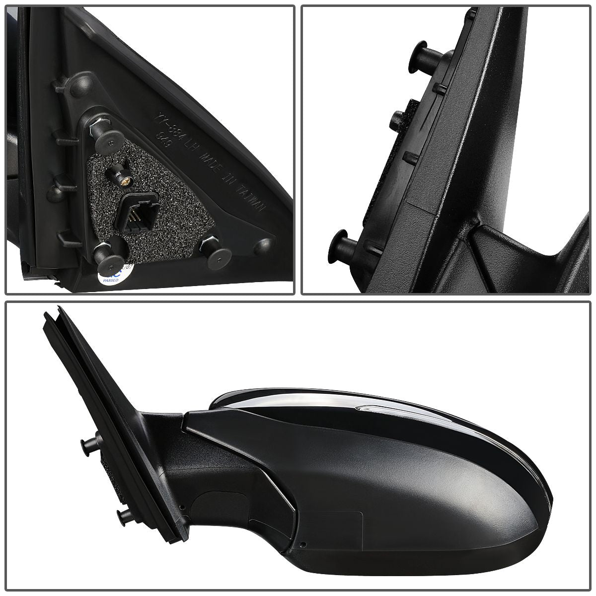 RETROVISOR MIRROR - OEM - 11-13 KIA OPTIMA - POWERED - TEXTURED - BLACK - LEFT