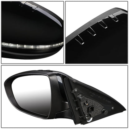 RETROVISOR MIRROR - OEM - 11-13 KIA OPTIMA - POWERED - TEXTURED - BLACK - LEFT