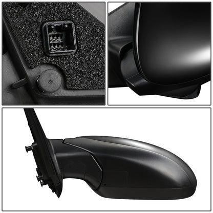 RETROVISOR MIRROR - OEM - 11-15 KIA OPTIMA - POWERED - HEATED - W/ SIGNAL LIGHT - FOLDING - BLACK MATERIAL - LEFT