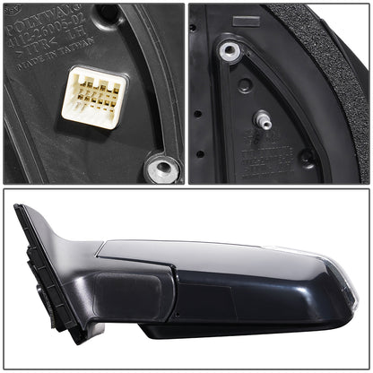 RETROVISOR MIRROR - OEM - 06-14 KIA SEDONA - POWERED - HEATED - W/ SIGNAL LIGHT - FOLDING - BLACK MATERIAL - LEFT