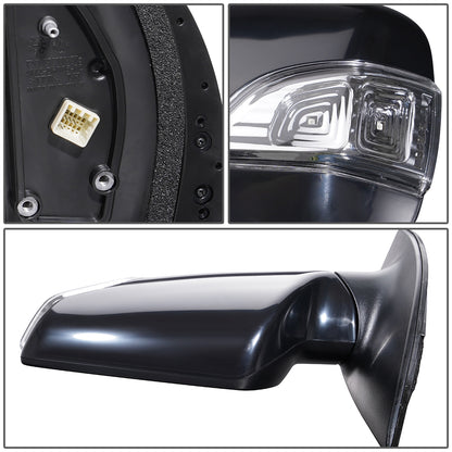 RETROVISOR MIRROR - OEM - 06-14 KIA SEDONA - POWERED - HEATED - W/ SIGNAL LIGHT - FOLDING - BLACK MATERIAL - LEFT