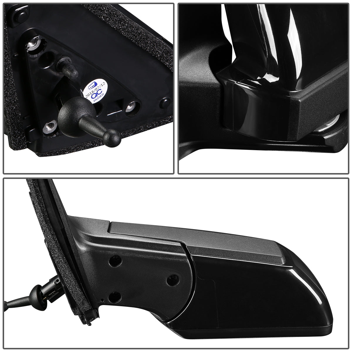 RETROVISOR MIRROR - OEM - 12-13 KIA SOUL - MANUAL - TEXTURED - BLACK - LEFT