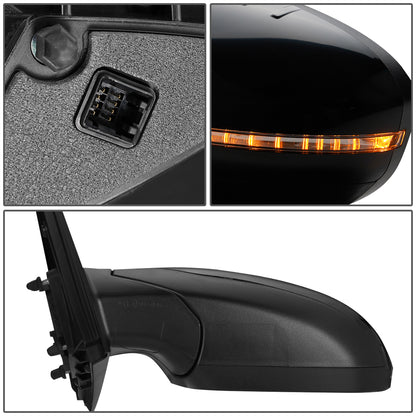 RETROVISOR MIRROR - OEM - 11-15 KIA OPTIMA - POWERED - HEATED - W/ SIGNAL LIGHT - POWER FOLDING - BLACK MATERIAL - LEFT