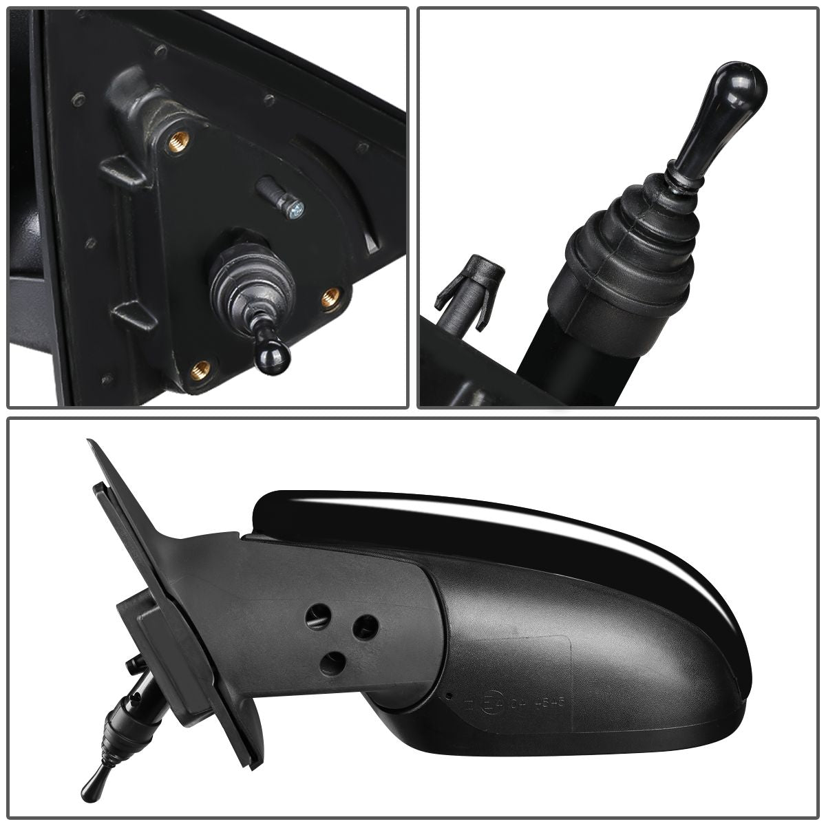 RETROVISOR MIRROR - OEM - 10-13 KIA FORTE KOUP - MANUAL - PAINTABLE - BLACK - LEFT