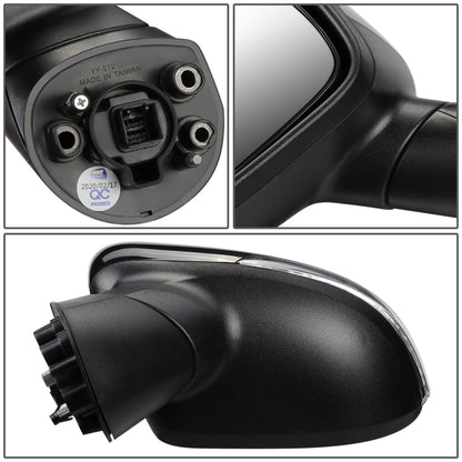 RETROVISOR MIRROR - OEM - 12-15 KIA RIO - POWERED - HEATED - W/ SIGNAL LIGHT - FOLDING - BLACK MATERIAL - LEFT