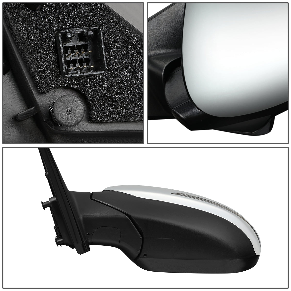 RETROVISOR MIRROR - OEM - 11-15 KIA OPTIMA - POWERED - HEATED - W/ SIGNAL LIGHT - CHROME COVER - LEFT