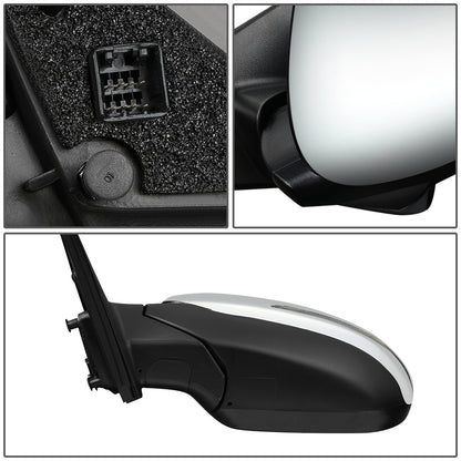 RETROVISOR MIRROR - OEM - 11-15 KIA OPTIMA - POWERED - HEATED - W/ SIGNAL LIGHT - CHROME COVER - LEFT