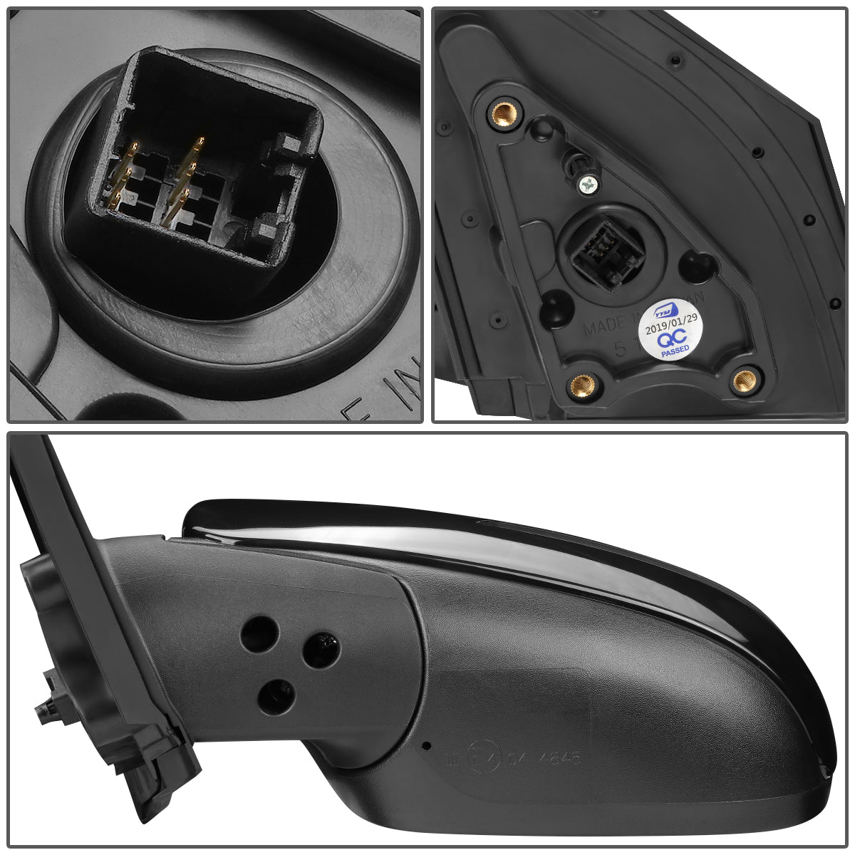 RETROVISOR MIRROR - OEM - 06-11 KIA RIO - POWERED - HEATED - W/ SIGNAL LIGHT - FOLDING - BLACK MATERIAL - LEFT