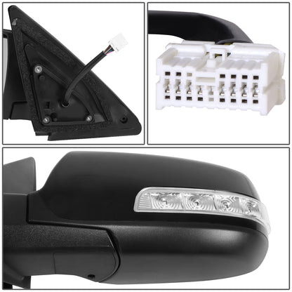 RETROVISOR MIRROR - OE STYLE - KIA SORENTO 11-13 - WITH POWER FOLD WITH HEATED GLASS WITH TURN SIGNAL - DRIVER SIDE - PAINT TO MATCH - BLACK