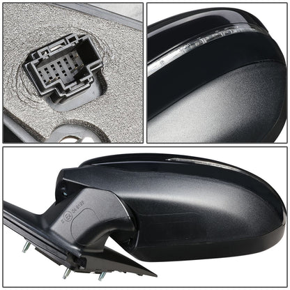 RETROVISOR MIRROR - OEM - 14-15 KIA OPTIMA - POWERED - HEATED - PAINTABLE - BLACK - LEFT