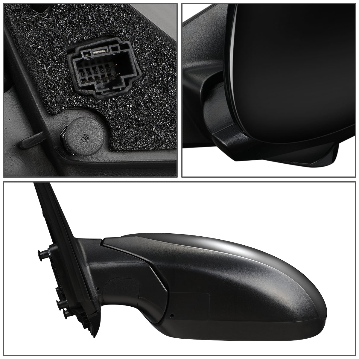 RETROVISOR MIRROR - OEM - 11-15 KIA OPTIMA - POWERED - HEATED - W/ SIGNAL LIGHT - POWER FOLDING - BLACK MATERIAL - LEFT