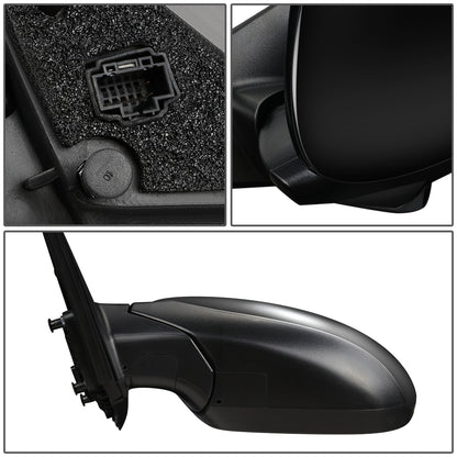 RETROVISOR MIRROR - OEM - 11-15 KIA OPTIMA - POWERED - HEATED - W/ SIGNAL LIGHT - POWER FOLDING - BLACK MATERIAL - LEFT