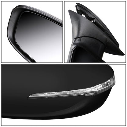 RETROVISOR MIRROR - OEM - 14-16 KIA FORTE, FORTE KOUP - POWERED - HEATED - FOLDING - W/ SIGNAL LIGHT - FOLDING - BLACK MATERIAL - LEFT